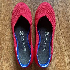 Rothy's The Flat Red Round Toe Size 6.5 Woven Ballet